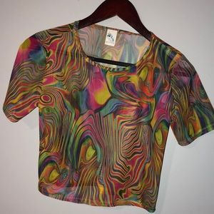 Worn once I heart raves psychedelic top